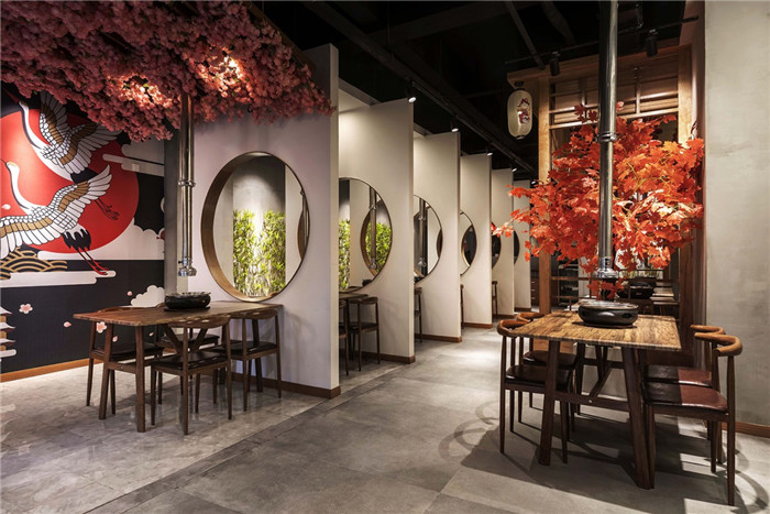 日式烤肉店裝修    故里烤肉燒烤餐廳用餐區裝修設計實景圖