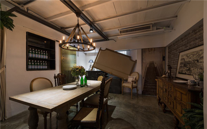 復古工業風軟裝家具公司辦公兼展廳裝修設計方案