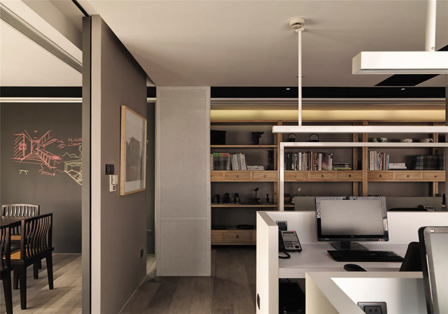 鄭州小型禪意新中式辦公室辦公區裝修實景圖