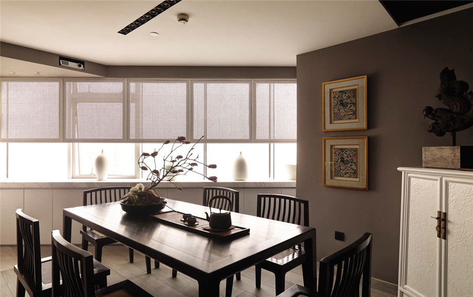 鄭州小型禪意新中式辦公室洽談室裝修實景圖