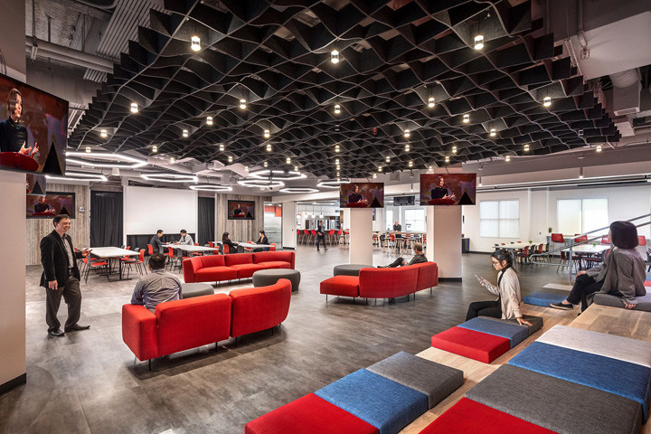 科技感與溫馨兼具的豐田研究中心辦公室員工休閑區裝修設計方案