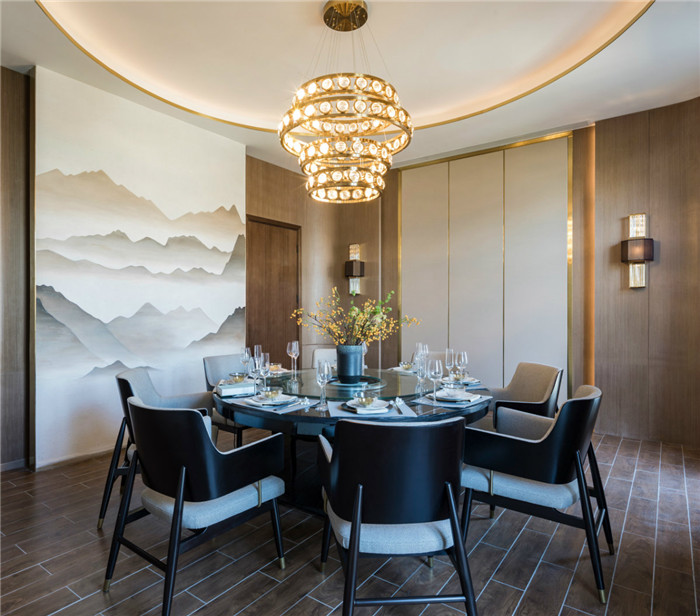 老港路新中式高端茶藝、餐飲商務餐廳包房裝修設計案例