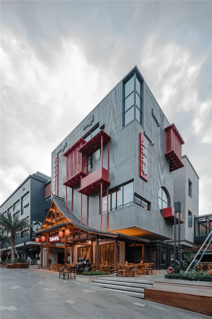 中式連鎖火鍋店裝修   麻辣英雄火鍋店外觀門頭裝修設計方案 中式連鎖火鍋店裝修   麻辣英雄火鍋店外觀門頭裝修設計方案