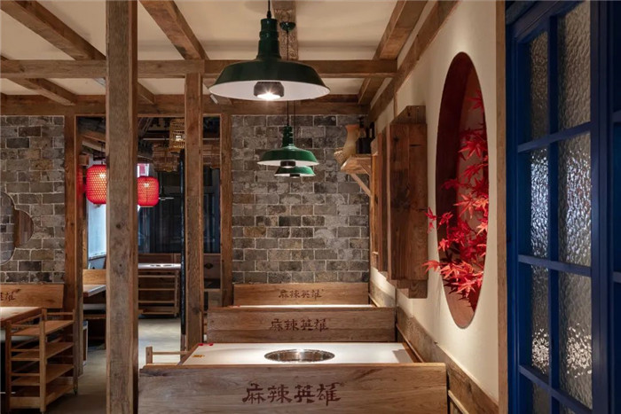 中式連鎖火鍋店裝修   麻辣英雄火鍋店卡座區裝修設計方案 中式連鎖火鍋店裝修   麻辣英雄火鍋店卡座區裝修設計方案
