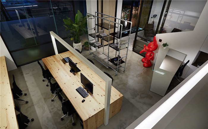 100平LOFT極簡風辦公室裝修改造辦公區設計實景圖