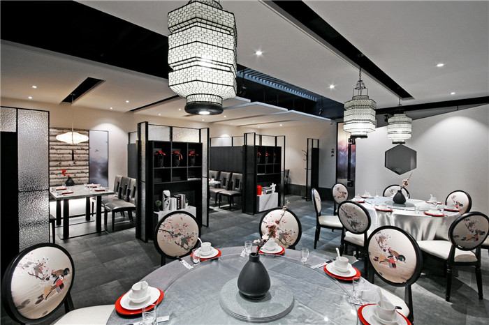 鄭州新中式水墨風中餐廳裝修設計案例 鄭州新中式水墨風中餐廳裝修設計案例