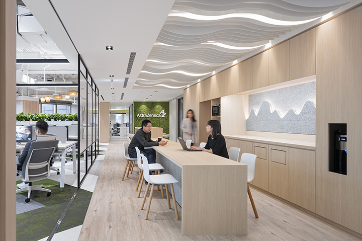 600平清新簡約風生物制藥公司辦公室水吧休閑區裝修設計方案 600平清新簡約風生物制藥公司辦公室水吧休閑區裝修設計方案