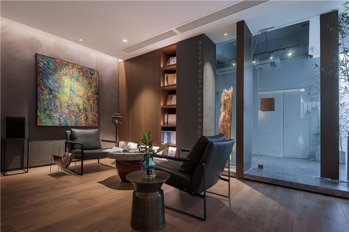 鄭州禪意辦公室裝修-現代中式禪意辦公室洽談區裝修實景圖 鄭州禪意辦公室裝修-現代中式禪意辦公室洽談區裝修實景圖