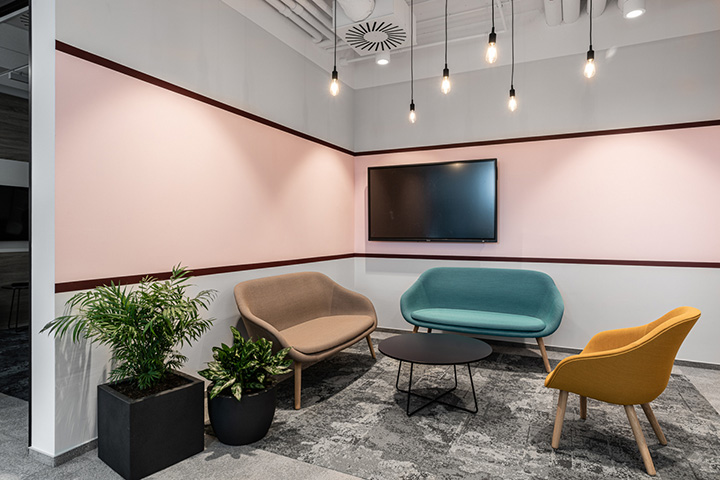 鄭州辦公室裝修玩轉色彩  涂料公司創意辦公室休閑洽談區裝修方案 鄭州辦公室裝修玩轉色彩  涂料公司創意辦公室休閑洽談區裝修方案