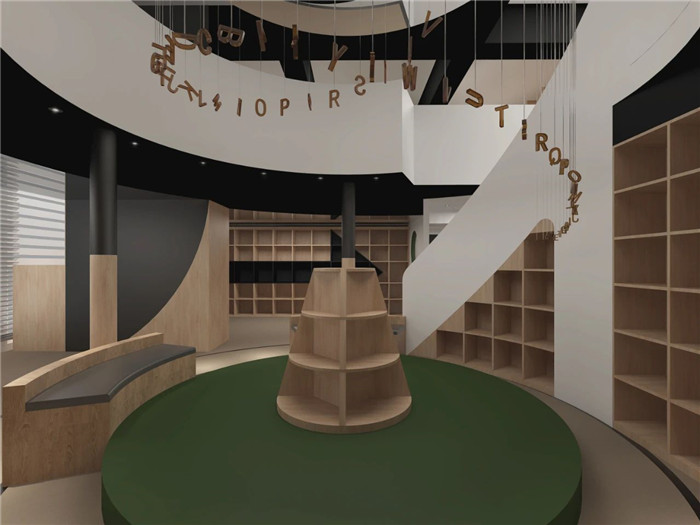 小舞臺讀書角設計-以光之名  趣味十足的少兒英語培訓機構裝修效果圖