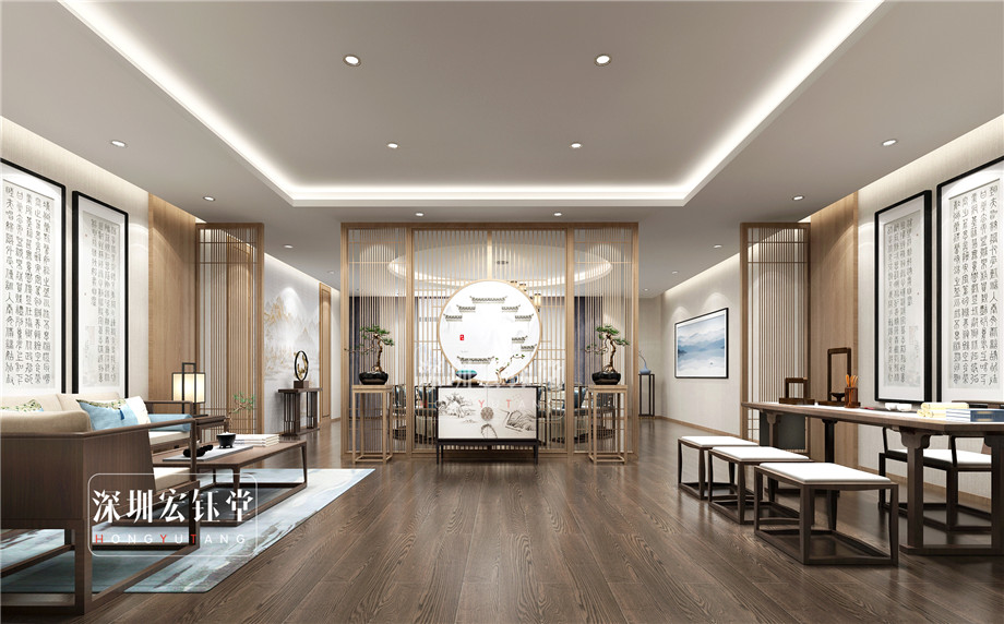 河南躍薪集團(tuán)辦公樓豪華餐廳包房裝修效果圖-鄭州宏鈺堂辦公樓裝修公司