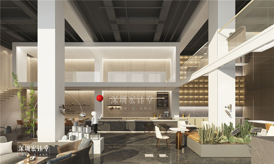 商務咖啡廳裝修方案-咖啡廳裝修設計-河南沃牛生物科技辦公樓裝修效果圖