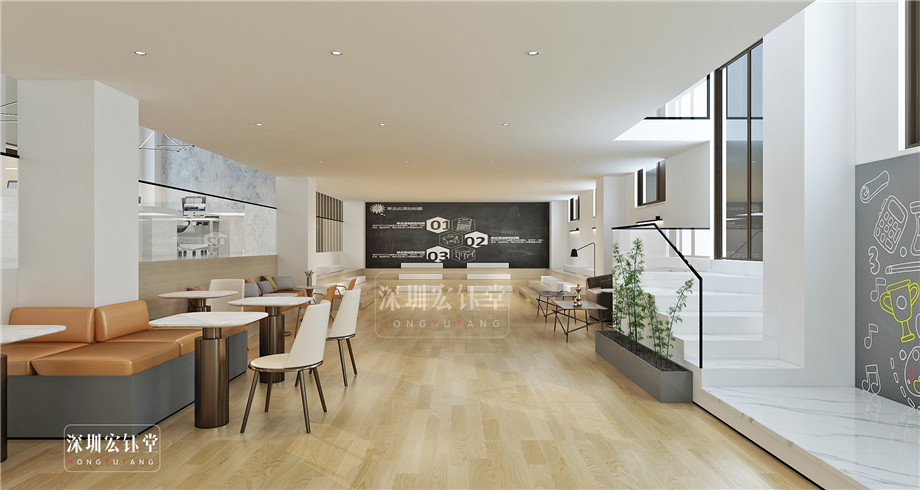 咖啡廳休閑區裝修-咖啡廳裝修設計-河南沃牛生物科技辦公樓裝修效果圖